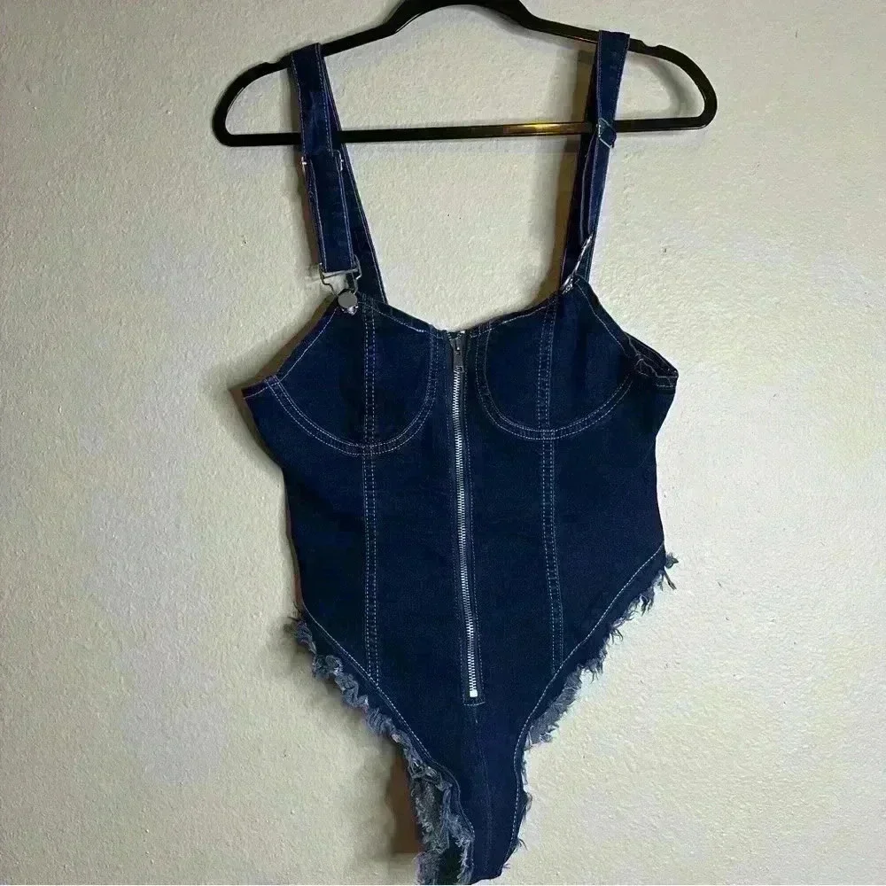 SHEIN Jean Bodysuit - Picture 1 of 5